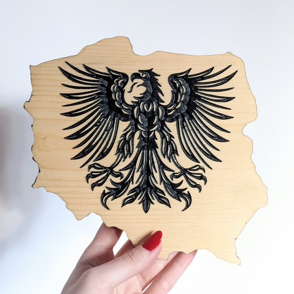 Wooden Polish Coat of Arms Eagle Wall Plaque - Picture 3 of 13